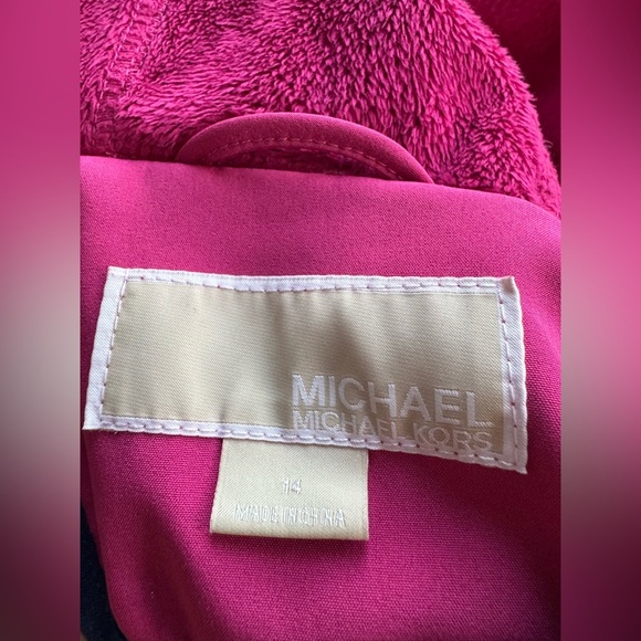 Michael Kors Girls Pink Soft Shell Fleece Lined Coat Jacket Size 14 - Picture 5 of 12